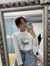 MJ STYLE純棉長(zhǎng)袖T恤女2025年秋季新款美式正肩圓領(lǐng)寬松內(nèi)搭打底衫上衣 曬單實(shí)拍圖