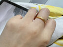 周大福 魚(yú)鱗圓點(diǎn)黃金戒指女(工費(fèi)160)12號(hào)約1.15g EOF1297 曬單實(shí)拍圖