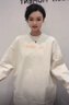 麥檬MM商場(chǎng)同款23年春純棉白色簡(jiǎn)約寬松圓領(lǐng)套頭衛(wèi)衣女5E1200151 米白 M 160/84A 曬單實(shí)拍圖