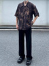 POUM黑色彎刀微喇褲子男夏季高街潮流美式直筒西褲百搭運(yùn)動(dòng)休閑褲 DFFS-A2黑色 XL （尺碼偏小，建議選大一碼） 曬單實(shí)拍圖