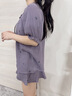 妮狄婭睡衣女夏純棉紗布短袖郁金香田園風(fēng)紫色少女短褲家居服套裝 煙紫QF25226 L 【參考體重105-125斤】 曬單實(shí)拍圖