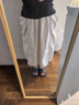 無印良品（MUJI） IDEE 女式 平紋 抽褶裙 半身裙女裙子 25年夏季 純棉 GA47CC5S 淺灰色 均碼 (165/72A) 曬單實拍圖