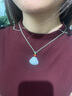 可玉可求七夕禮物 冰底翡翠玉佛公吊墜 女款大肚彌勒佛像項鏈 玉石玉佩 款一半油青玉佛 B1016q 曬單實拍圖