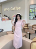 香影法式粉色連衣裙女2025夏裝新款t恤裙褶皺短袖溫柔風(fēng)收腰裙子 粉色 S 155/80A/85-95斤 曬單實(shí)拍圖