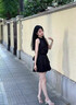 JIOESC無袖掛脖背心高腰女夏季千金感荷葉邊蓬蓬蛋糕半身短裙氣質(zhì)兩件套 氣質(zhì)黑套裝 L 106-116斤 曬單實拍圖