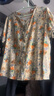 北極絨棉綢睡衣女夏大碼短袖可外穿中老年媽媽家居服套裝奶奶裝花枝3XL 曬單實拍圖