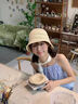多菲尼森漁夫帽女夏季鏤空針織遮陽帽潮流時尚百搭防曬帽子透氣太陽帽女 鏤空針織漁夫帽【米白色】 曬單實拍圖