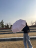 WCZ德國刺繡雙層黑膠防曬少女心蕾絲全自動防紫外線晴雨兩用遮陽太陽 藍色玫瑰花-五折款印花蕾絲傘面 傘和提包 曬單實拍圖