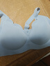 ubras無尺碼浪花領文胸收副乳內(nèi)衣女無痕小胸聚攏文胸無鋼圈胸罩 丹寧藍色-背勾 均碼 mini版（80~100斤） 曬單實拍圖