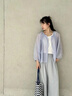 CS.LION法式超仙雪紡防曬襯衫女春夏季2025年新款寬松遮肉顯瘦圓領防曬衣 藍色 L 100-115斤 曬單實拍圖