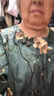 恒源祥母親節(jié)媽媽裝夏裝桑蠶絲短袖T恤真絲香云紗中老年女裝衣服薄 綠色+褲子 3XL 曬單實(shí)拍圖