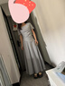 小野七天高級(jí)感氣質(zhì)灰色連衣裙女慵懶風(fēng)2025夏季新款法式顯瘦裙子 灰色無(wú)鏈條 M 曬單實(shí)拍圖