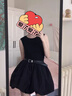 妙奕嘉黑色連衣裙裙子女夏季2025新款小個(gè)子顯瘦短裙海邊度假無(wú)袖遮肚子 黑色無(wú)袖赫本風(fēng)短款花苞連衣裙 L 【建議85-120斤】 曬單實(shí)拍圖
