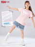 LEVI'S李維斯童裝兒童短袖t恤男女童夏季新款舒適純棉圓領(lǐng)上衣 幻粉色 曬單實(shí)拍圖