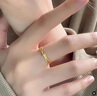 CEENIU老鳳凰金店款5G黃金色沙金鍍金莫比烏斯環(huán)戒指男女素圈線條繩結(jié)金 簡約繩結(jié)戒指 開口可調(diào)節(jié) 曬單實(shí)拍圖