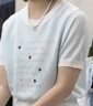 百圖betu女裝2025夏季新款毛針織衫撞色領(lǐng)字母印花短袖上衣女2505X26 淺蘭 L 曬單實(shí)拍圖