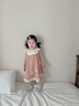 幼歌（YOUGE）2025夏季新款嬰幼兒無(wú)袖花瓣領(lǐng)純棉連衣裙清涼兒童裙子 粉色 90 cm 曬單實(shí)拍圖