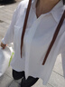 啄木鳥白色天絲亞麻長(zhǎng)袖襯衫女夏季薄款法式感棉麻襯衣寬松上衣外套 白色 M 曬單實(shí)拍圖