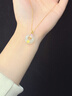 中國黃金（CHINA GOLD）蝴蝶琺瑯黃金項(xiàng)鏈女足金鑲和田玉平安扣吊墜七夕情人節(jié)禮物送女友 蝴蝶桃花平安扣吊墜【贈(zèng)銀鏈】 曬單實(shí)拍圖