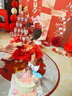 鸞雀翔一歲女寶寶周歲生日禮服夏季國風(fēng)抓周8九個月嬰幼兒童百天公主裙 雙魚款【泡泡袖】 寶寶80碼 建議70-80cm 曬單實拍圖