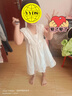 雷姆汀女童連衣裙裝女夏季薄款背心裙寶寶白色裙子小女孩洋氣公主裙 白色蕾絲裙 偏小一碼 100 曬單實(shí)拍圖