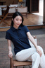 NAOTIEA納奧蒂爾小帆船純棉POLO領(lǐng)T恤女2025夏季新款簡約顯瘦短袖上衣 藏藍(lán)色 M （建議90-100斤） 曬單實拍圖