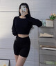 JIOESC瑜伽短褲女2025新款三分鯊魚(yú)褲高腰收腹外穿無(wú)痕免穿內褲夏安全褲 三分-黑色 L 【建議105-130斤】 曬單實(shí)拍圖