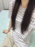 佐敘美式復(fù)古撞色條紋短袖t恤女2025新款夏季寬松設(shè)計感半袖圓領(lǐng)上衣 灰色 M （85-105斤） 曬單實拍圖