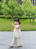 迪士尼女童2025夏季套裝童裝花邊新款洋氣時髦寶寶兒童背心夏裝兩件套 米白色套裝 90 【建議身高80-90CM】 曬單實拍圖