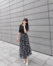 塔馳密司 TOUCH MISS度假風(fēng)印花半身裙 法式復(fù)古碎花長裙A字裙春季新款 黑色 常規(guī) M 曬單實(shí)拍圖