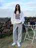 芭芙達(dá)妮美式覆古vibe風(fēng)衛(wèi)衣女加絨加厚款秋冬季慵懶風(fēng)寬松外套上衣 白灰色(仙人掌:春秋款) L :111-135斤 曬單實(shí)拍圖