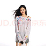 A CHOCK【Achock官方店】潮牌創(chuàng)意圖案印花斜肩長袖T恤美式嘻哈罩衫上衣 彩色 L 曬單實拍圖