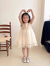 G.DUCKKIDS小黃鴨女童裙子夏季女寶寶生日禮服公主裙兒童裝蝴蝶結(jié)無袖連衣裙 香檳色 100 cm 曬單實(shí)拍圖