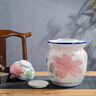 雅言陶瓷景德鎮(zhèn)陶瓷泡菜壇子 腌咸雞蛋鴨蛋酸菜壇腌蛋罐腌酸菜壇咸菜缸罐  朵花泡菜壇 24斤裝水量（大號） 曬單實拍圖