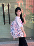 Walker Shop2025新款學(xué)生書(shū)包初高中生大容量背包女可愛(ài)印花小學(xué)生書(shū)包三件套 大號可愛(ài)貓書(shū)包（適合身高160cm以上） 曬單實(shí)拍圖