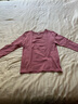 無印良品（MUJI） 女式 棉厚款 U領(lǐng) 八分袖T恤 FCD76C3A 粉紅色 XL 165/92A 曬單實(shí)拍圖