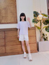McTicco女童速干褲薄款2025新款夏季女童運動褲夏裝女大童短褲外穿五分褲 18518白 120 120cm 曬單實拍圖