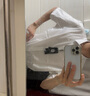 雅戈?duì)枺╕OUNGOR）短袖襯衫男DP免燙裝襯200支襯衫高品易打理襯衫平整有型2025新品 漂白素色VSTP114807BBY 40 （175/92Y） 曬單實(shí)拍圖