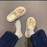 葉余卡通可愛(ài)洞洞鞋女超軟厚底防滑2025夏季新款包頭拖沙灘鞋男情侶款 海綿寶寶白色 38-39 【偏小】 曬單實(shí)拍圖