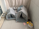 華元寵具狗窩冬天保暖小型犬狗房子封閉式寵物狗狗床貓窩帳篷四季通用室內 雙門(mén)簾小屋-鋼筋骨架防塌防變形 M：44*41*41 建議15斤內 曬單實(shí)拍圖