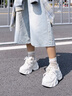 ZHR厚底老爹鞋女新款網(wǎng)面透氣運(yùn)動(dòng)女鞋百搭拼接小白鞋 AB81 米色 37 曬單實(shí)拍圖