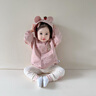 幼歌（YOUGE） 嬰幼兒秋季新款舒適純棉衛(wèi)衣立體耳朵親膚透氣連帽外套 粉色 90 cm 曬單實(shí)拍圖