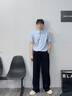 九牧王【天絲棉麻 DP免燙商】男裝短袖襯衫2025夏款男士商務(wù)休閑襯衫 標(biāo)準(zhǔn)版+天藍(lán)色+TC2EXX20310 40 (175/92A) 曬單實(shí)拍圖