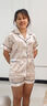浪莎（langsha）高檔睡衣女夏季薄款冰絲短袖短褲兩件套女士冰絲家居服套裝 SCX淡粉糖心--雙短 L (100-120斤) 曬單實(shí)拍圖