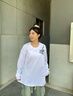 WASSUP官方店潮牌荊棘花語長袖t恤情侶美式春秋季休閑寬松打底男上衣ins 白色 L 曬單實拍圖