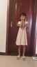 唐獅童裝夏季新款POLO連衣裙學(xué)院風(fēng)女童裙子百褶裙 粉紅色 140 曬單實(shí)拍圖