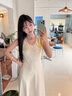 香影新中式白色背心連衣裙女2025秋季新款u領(lǐng)緞感暗花國風(fēng)無袖裙 鷺白 S 曬單實拍圖