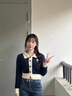 DGOV學(xué)院風(fēng)灰色短款針織開衫女秋季2025年新款法式翻領(lǐng)小個(gè)子毛衣外套 灰色 S 建議75-95斤 曬單實(shí)拍圖