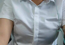 特洛曼免燙夏季新款白色襯衫女短袖職業(yè)女裝氣質(zhì)上衣彈力正裝工作裝襯衣 曬單實(shí)拍圖