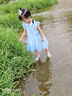 G.DUCKKIDS小黃鴨愛莎公主裙女童夏裝連衣裙2025新款女寶寶Polo夏季艾莎裙子 藍(lán)色送皇冠+魔法棒 110 (建議98-105cm 3-4周歲） 曬單實(shí)拍圖